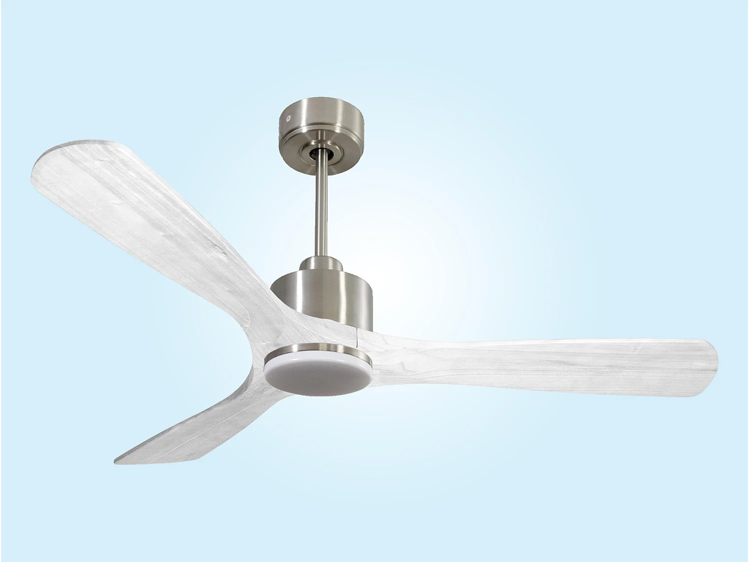 Ventilateur de plafond Réversible  Thermostat Dimmable Wifi Moteur à courant continu Toits en pente Télécommande Lumière à trois tons Hypersilence Mémoire
