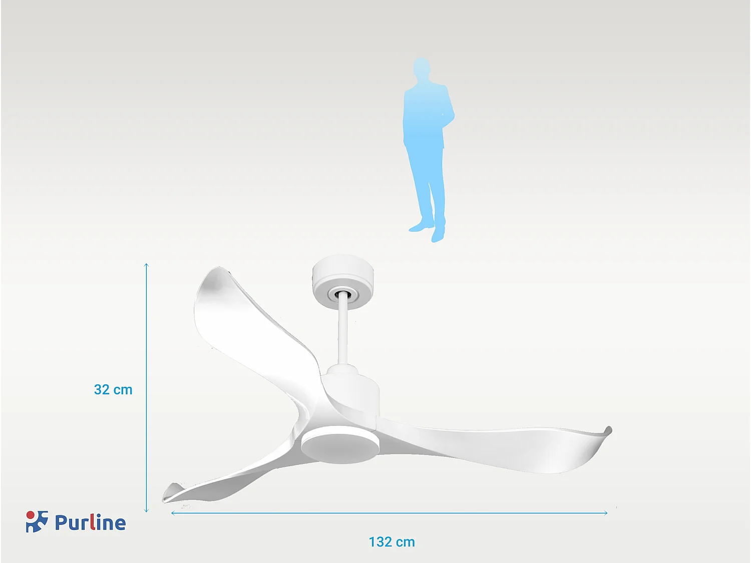 Ventilateur de plafond Réversible  Thermostat Wifi Moteur à courant continu Toits en pente Télécommande Adaptateur 2/3 Lames Hypersilence Mémoire