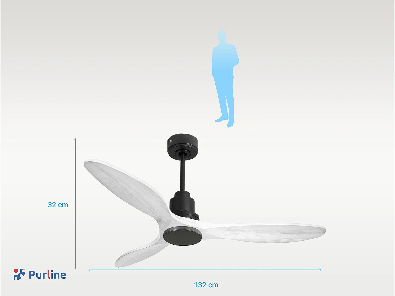 Ventilateur de plafond Réversible  Thermostat Wifi Moteur à courant continu Toits en pente Télécommande Hypersilence Mémoire Shopify Vendible (AUTOMATIQUE)