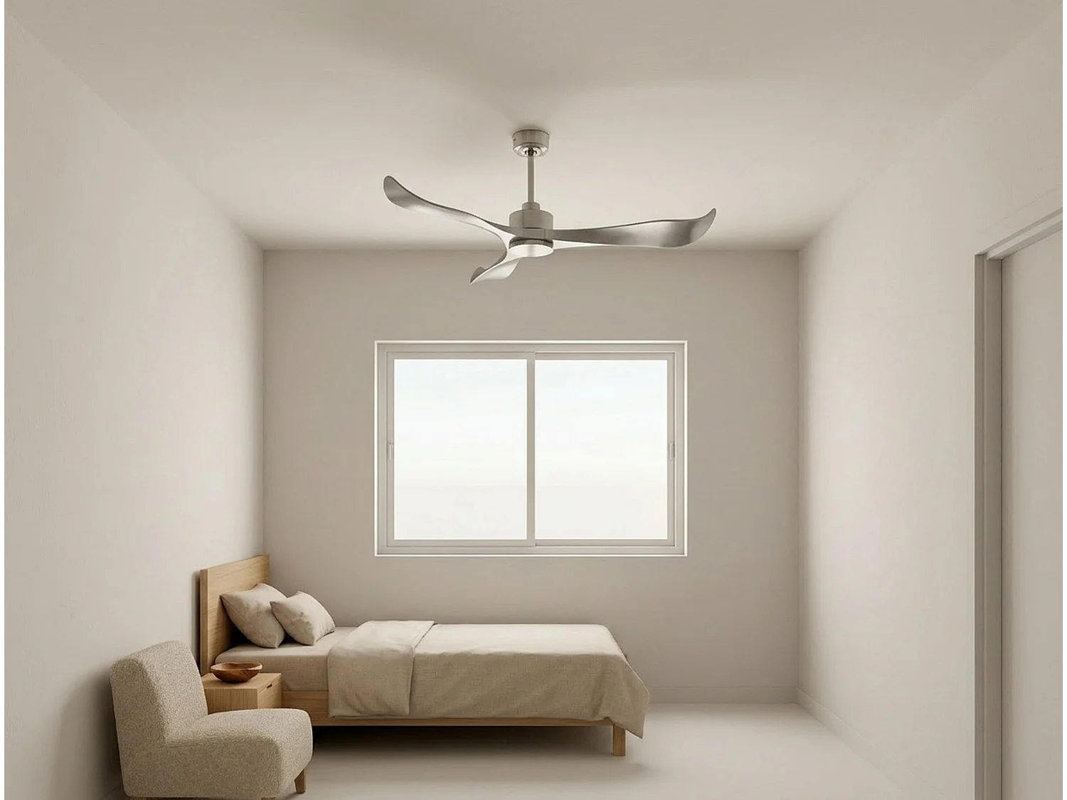 Ventilateur de plafond Réversible  Thermostat Wifi Moteur à courant continu Toits en pente Télécommande Mémoire