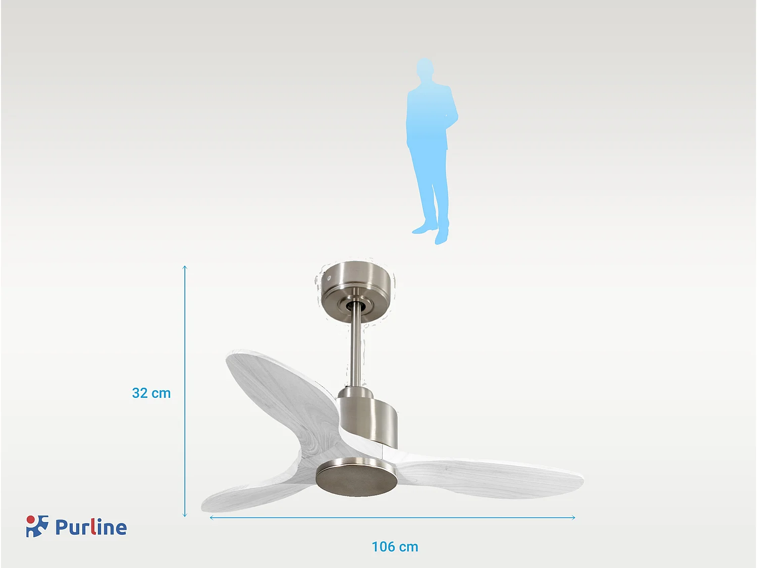 Ventilateur de plafond Réversible  Thermostat Wifi Moteur à courant continu Toits en pente Télécommande Hypersilence Mémoire