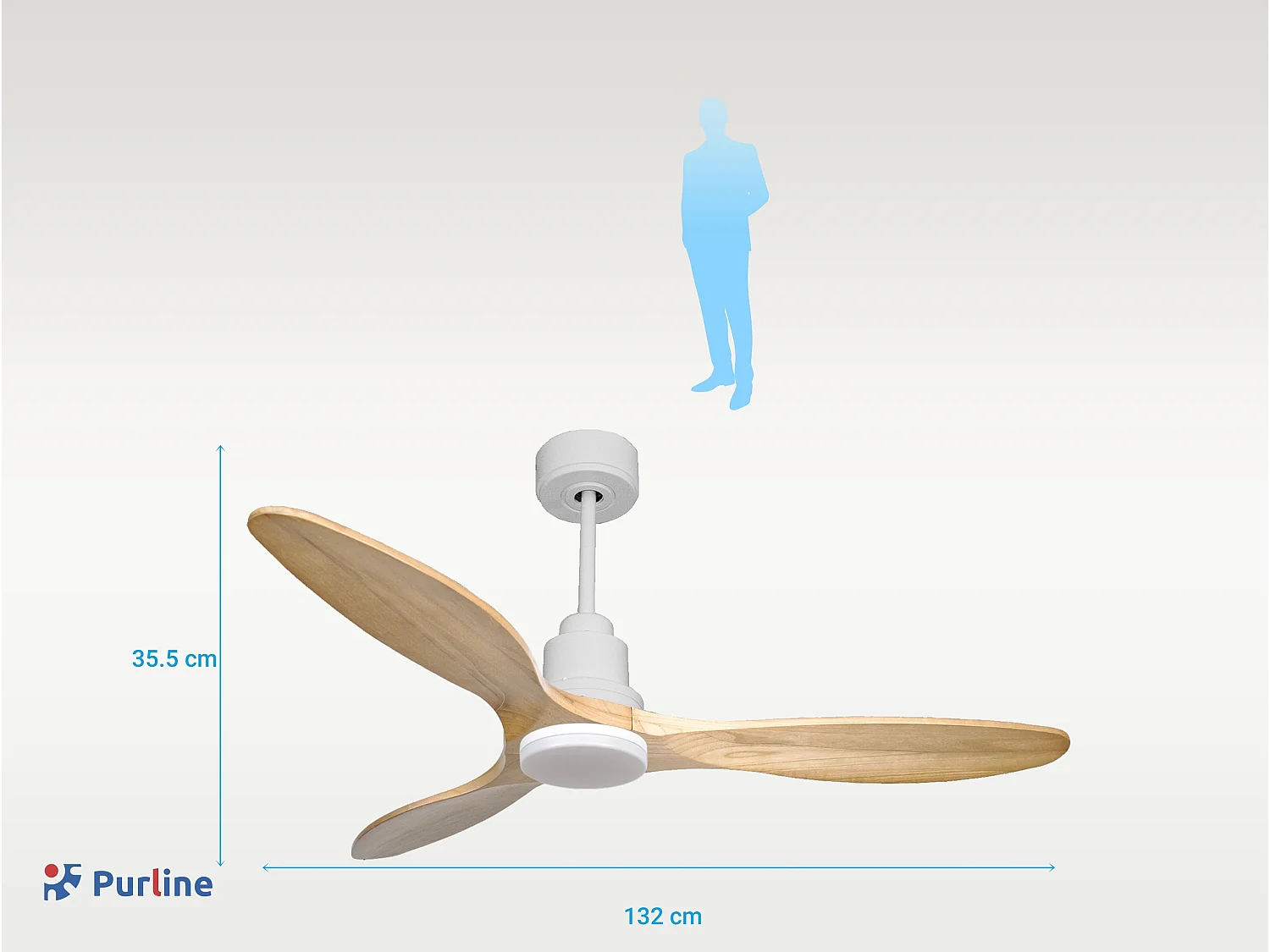 Ventilateur de plafond Réversible  Thermostat Dimmable Wifi Moteur à courant continu Toits en pente Télécommande Lumière à trois tons Hypersilence Mémoire