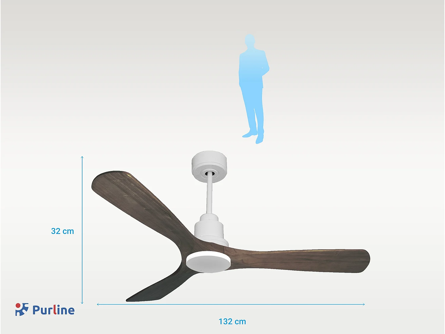 Ventilateur de plafond Réversible  Thermostat Wifi Moteur à courant continu Toits en pente Télécommande Hypersilence Mémoire Shopify Vendible (AUTOMATIQUE)