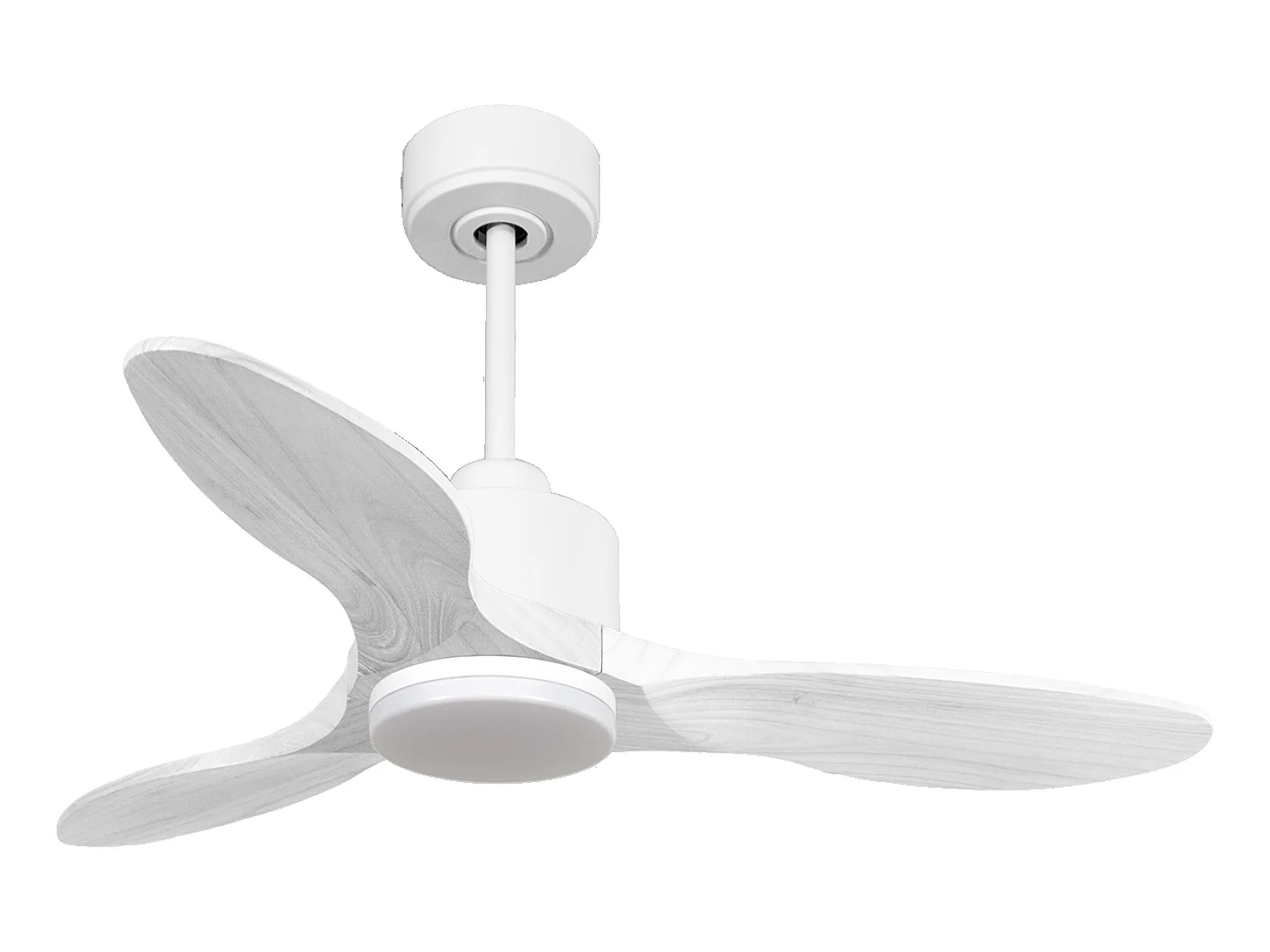 Ventilateur de plafond Réversible  Thermostat Dimmable Wifi Moteur à courant continu Toits en pente Télécommande Lumière à trois tons Hypersilence Mémoire