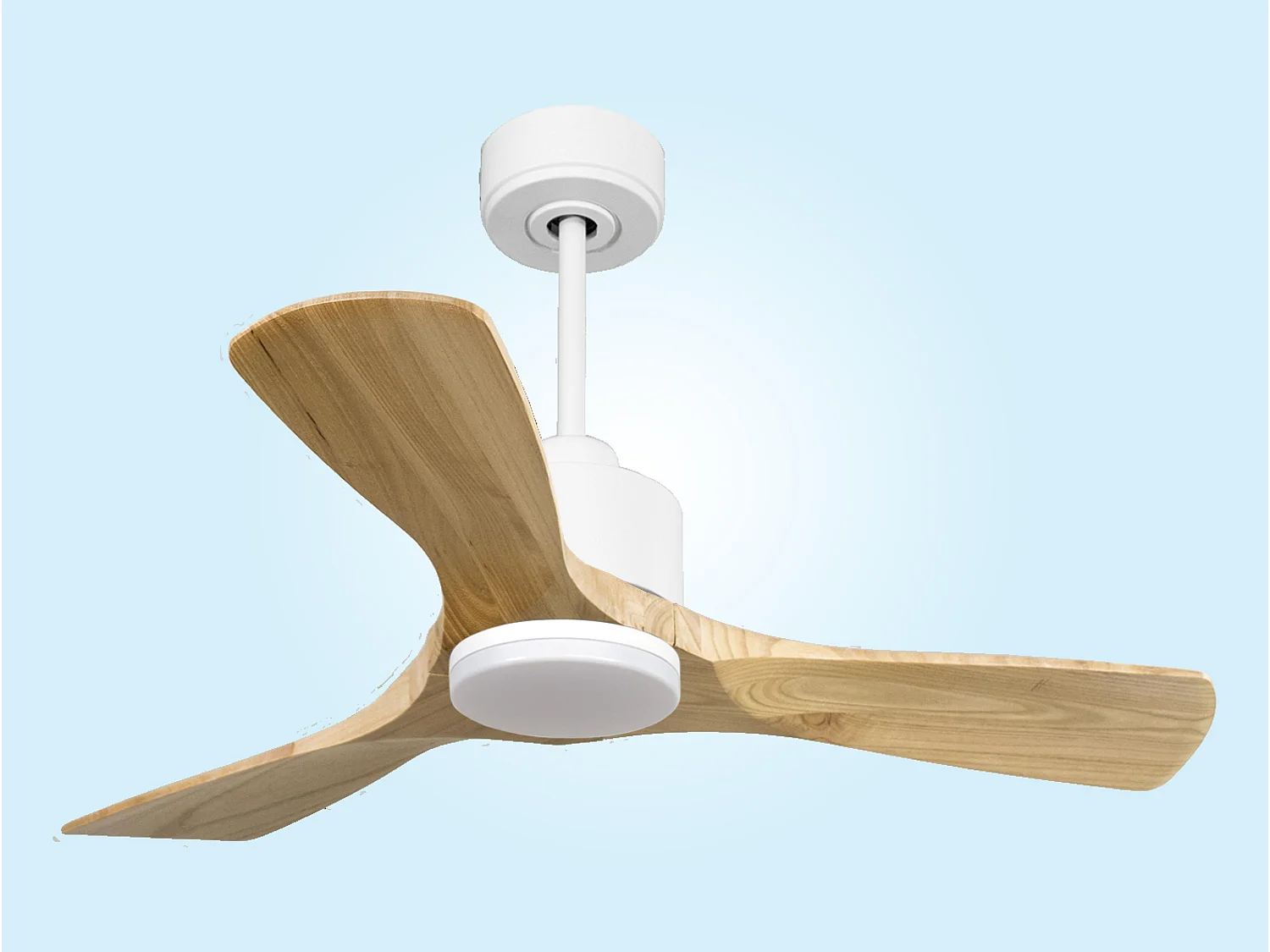 Ventilateur de plafond Réversible  Thermostat Dimmable Wifi Moteur à courant continu Toits en pente Télécommande Lumière à trois tons Hypersilence Mémoire