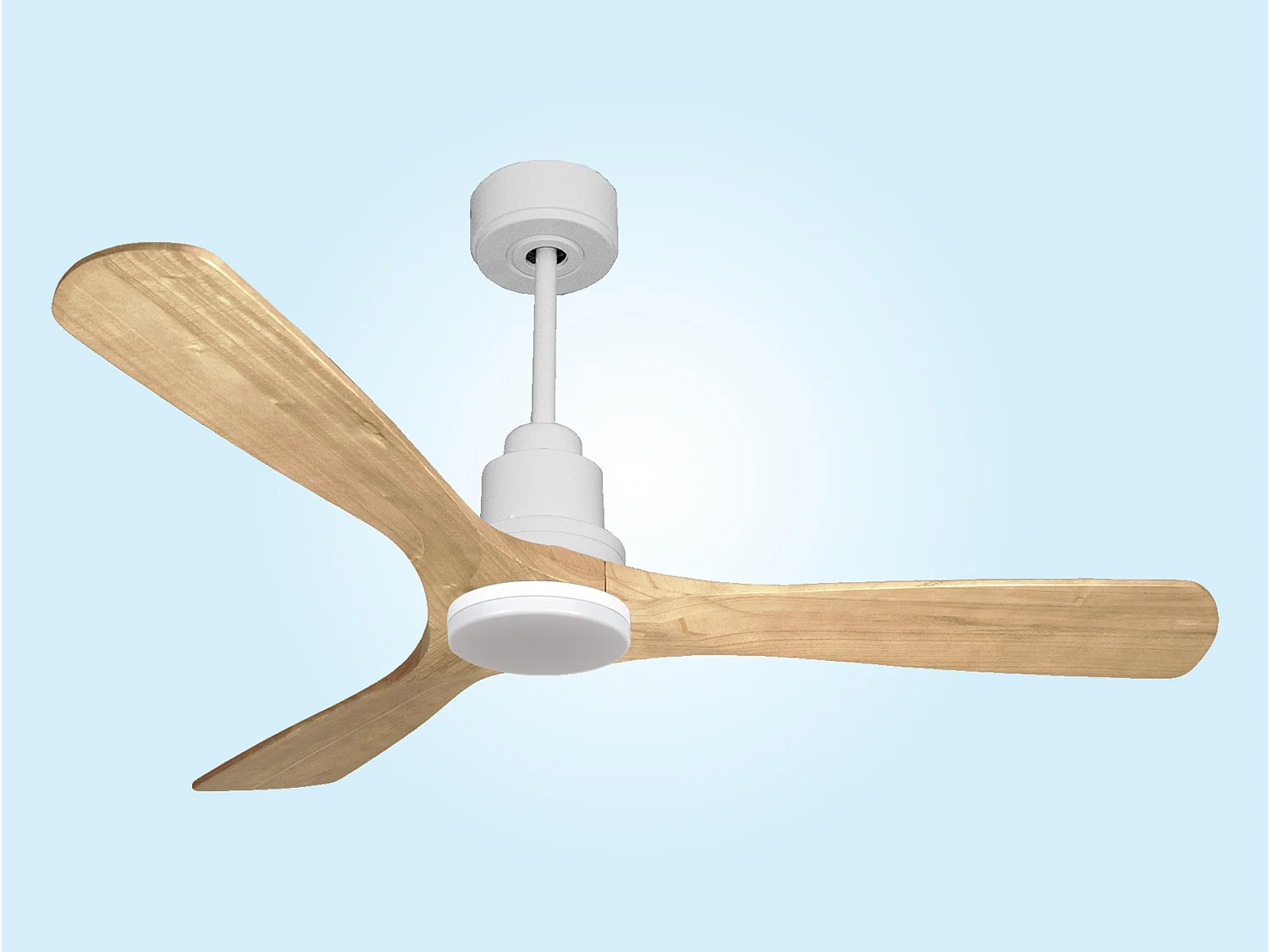 Ventilateur de plafond Réversible  Thermostat Dimmable Wifi Moteur à courant continu Toits en pente Télécommande Lumière à trois tons Hypersilence Mémoire