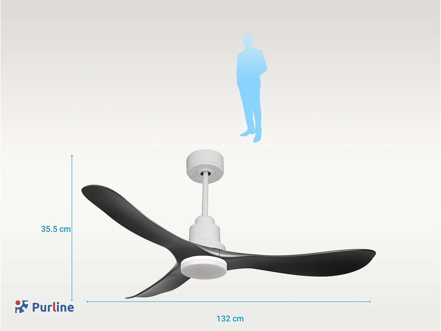 Ventilateur de plafond Réversible  Thermostat Dimmable Wifi Moteur à courant continu Toits en pente Télécommande Lumière à trois tons Hypersilence Mémoire