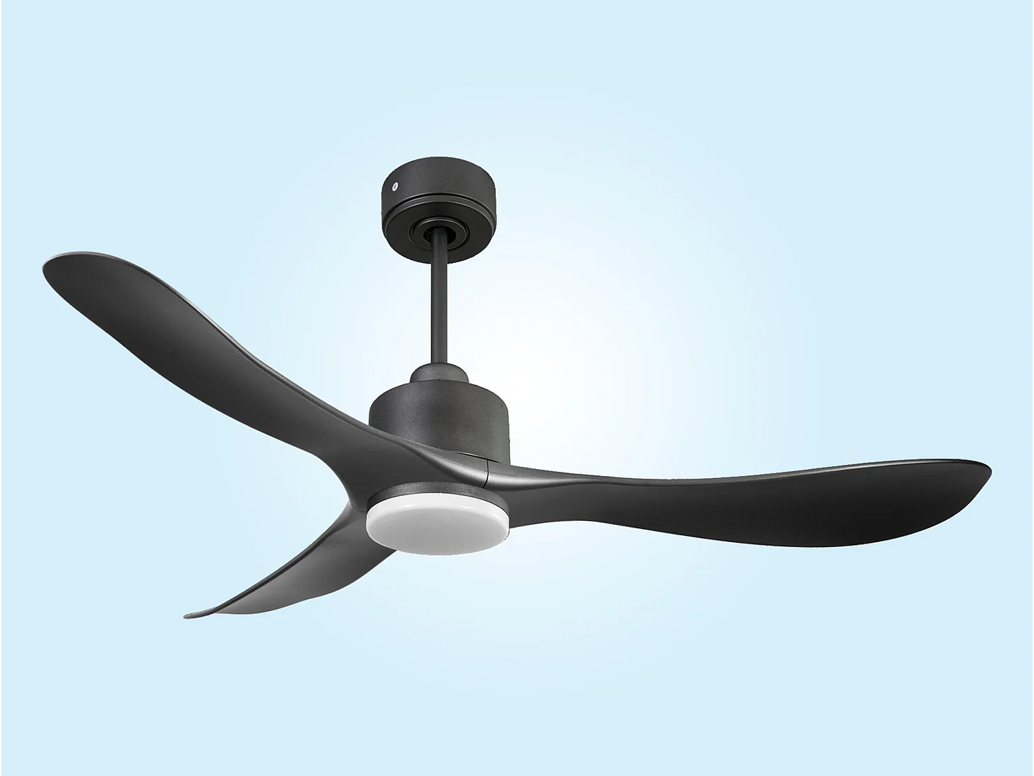 Ventilateur de plafond Réversible  Thermostat Dimmable Wifi Moteur à courant continu Toits en pente Télécommande Lumière à trois tons Hypersilence Mémoire