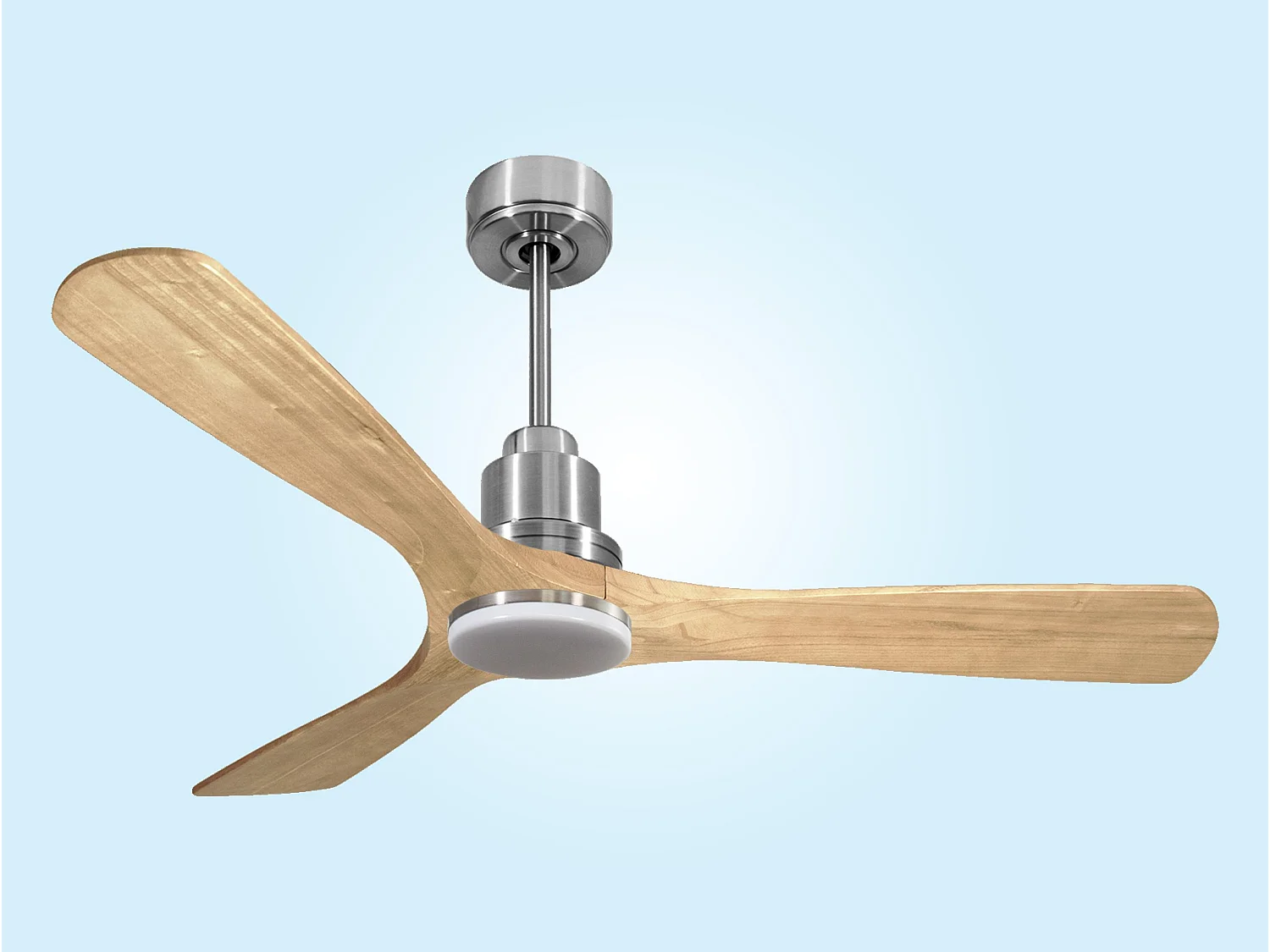 Ventilateur de plafond Réversible  Thermostat Dimmable Wifi Moteur à courant continu Toits en pente Télécommande Lumière à trois tons Hypersilence Mémoire