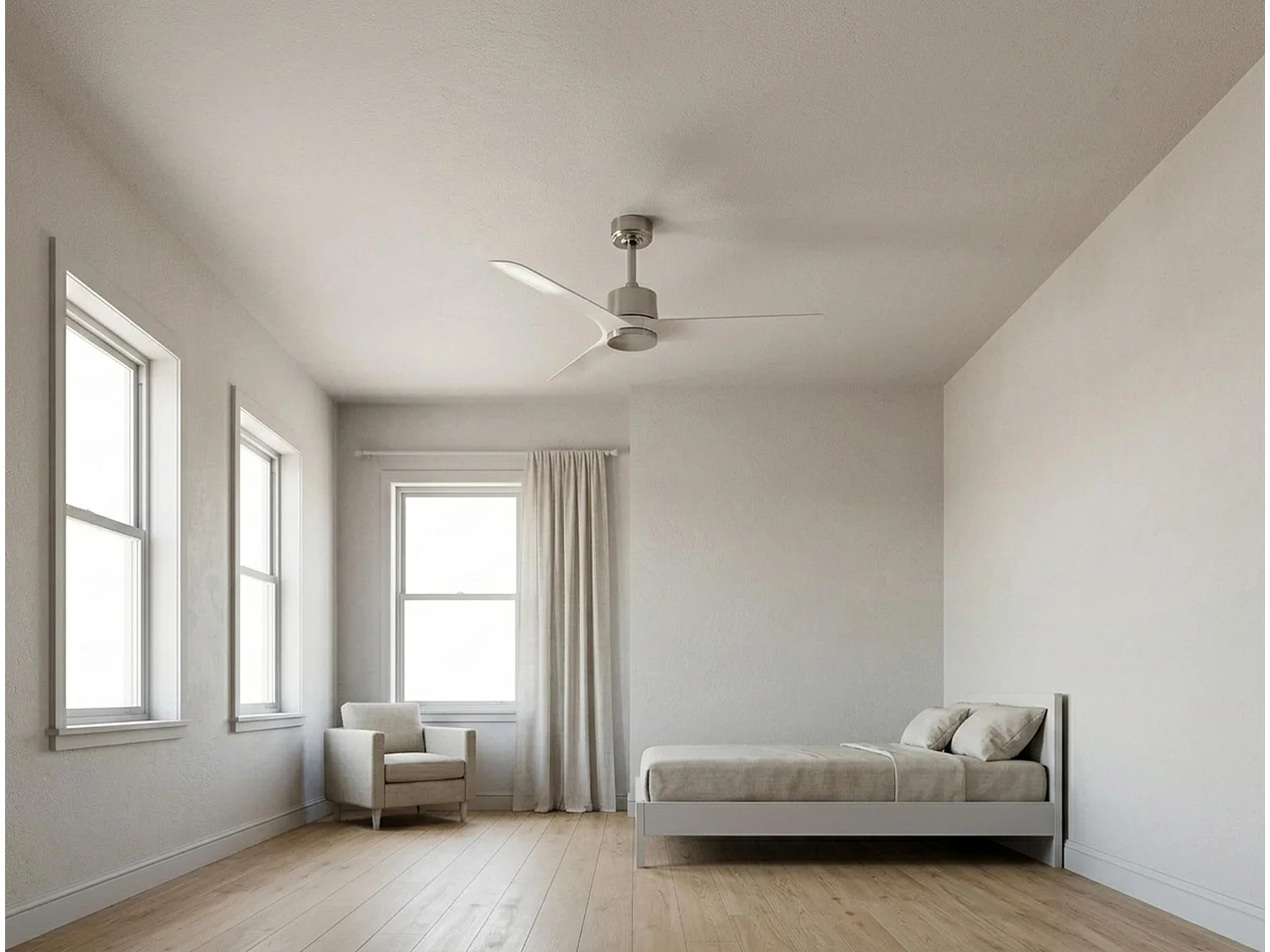 Ventilateur de plafond Réversible  Thermostat Wifi Moteur à courant continu Toits en pente Télécommande Hypersilence Mémoire
