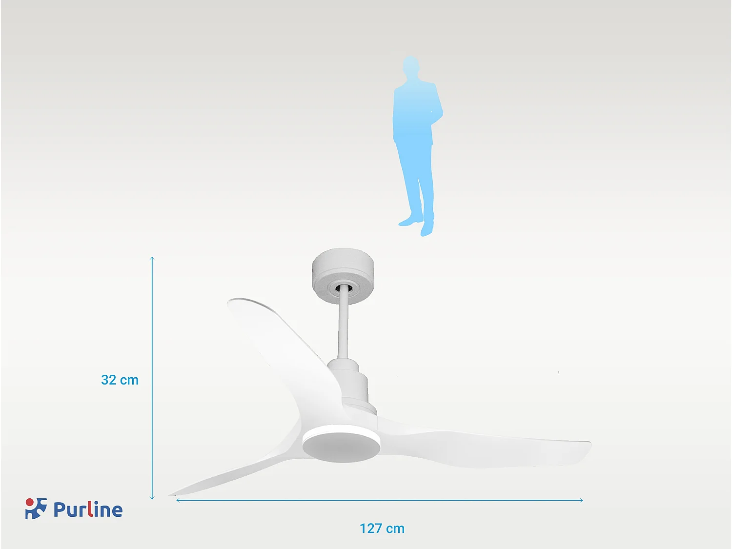 Ventilateur de plafond Réversible  Thermostat Pays vendable Wifi Moteur à courant continu Toits en pente Télécommande Adaptateur 2/3 Lames Hypersilence