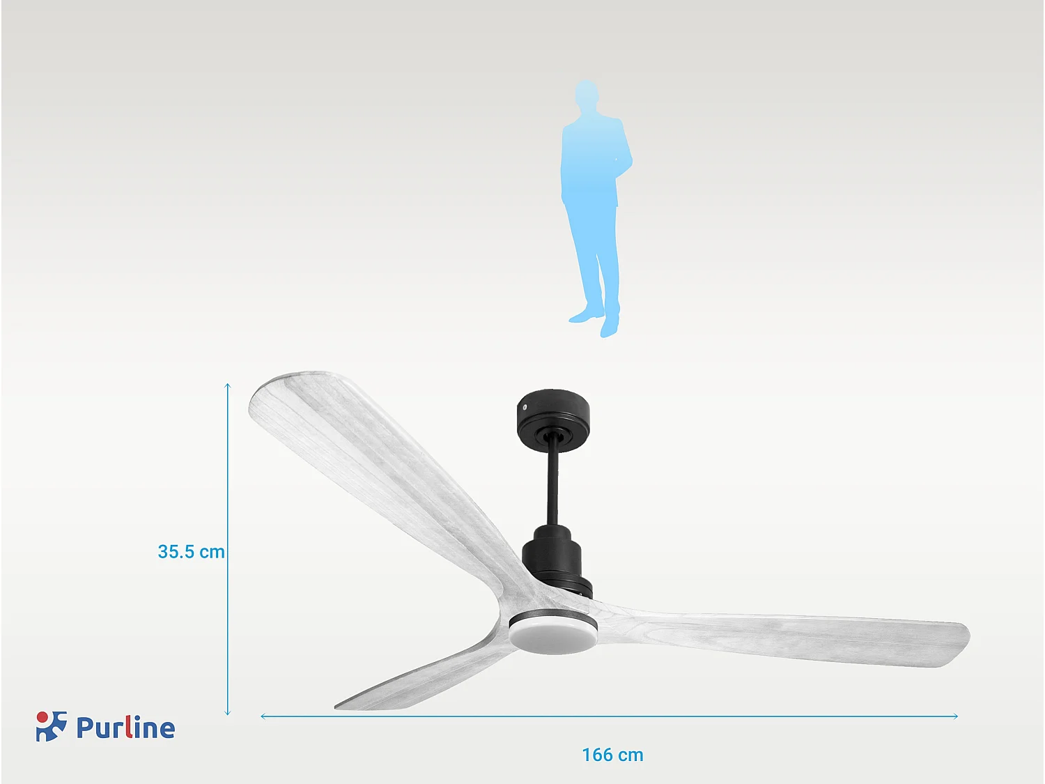 Ventilateur de plafond Réversible  Thermostat Dimmable Wifi Moteur à courant continu Toits en pente Télécommande Lumière à trois tons Hypersilence Mémoire