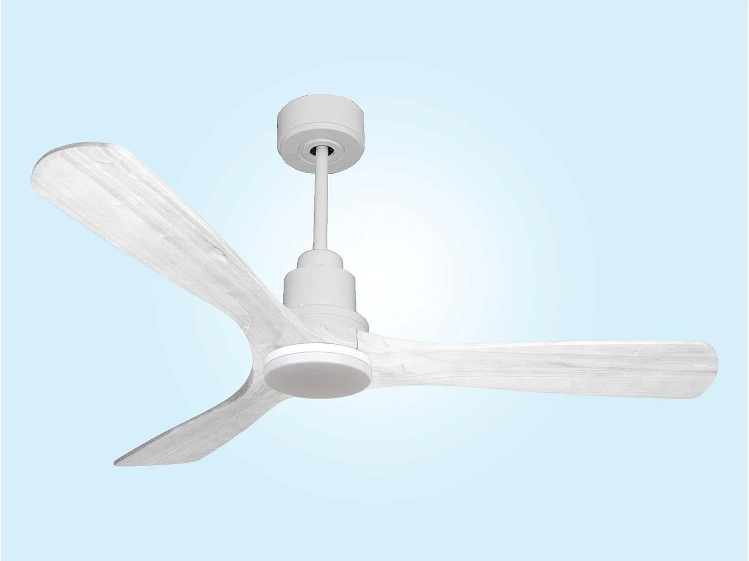 Ventilateur de plafond Réversible  Thermostat Dimmable Wifi Moteur à courant continu Toits en pente Télécommande Lumière à trois tons Hypersilence Mémoire