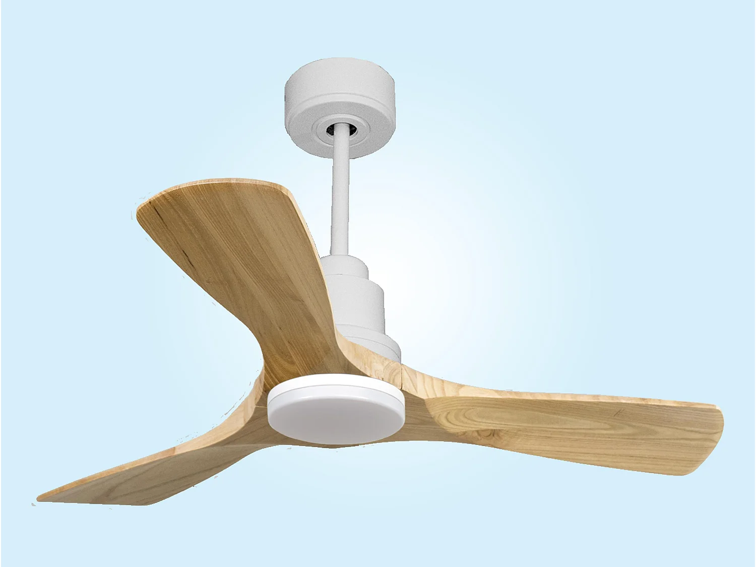 Ventilateur de plafond Réversible  Thermostat Dimmable Wifi Moteur à courant continu Toits en pente Télécommande Lumière à trois tons Hypersilence Mémoire