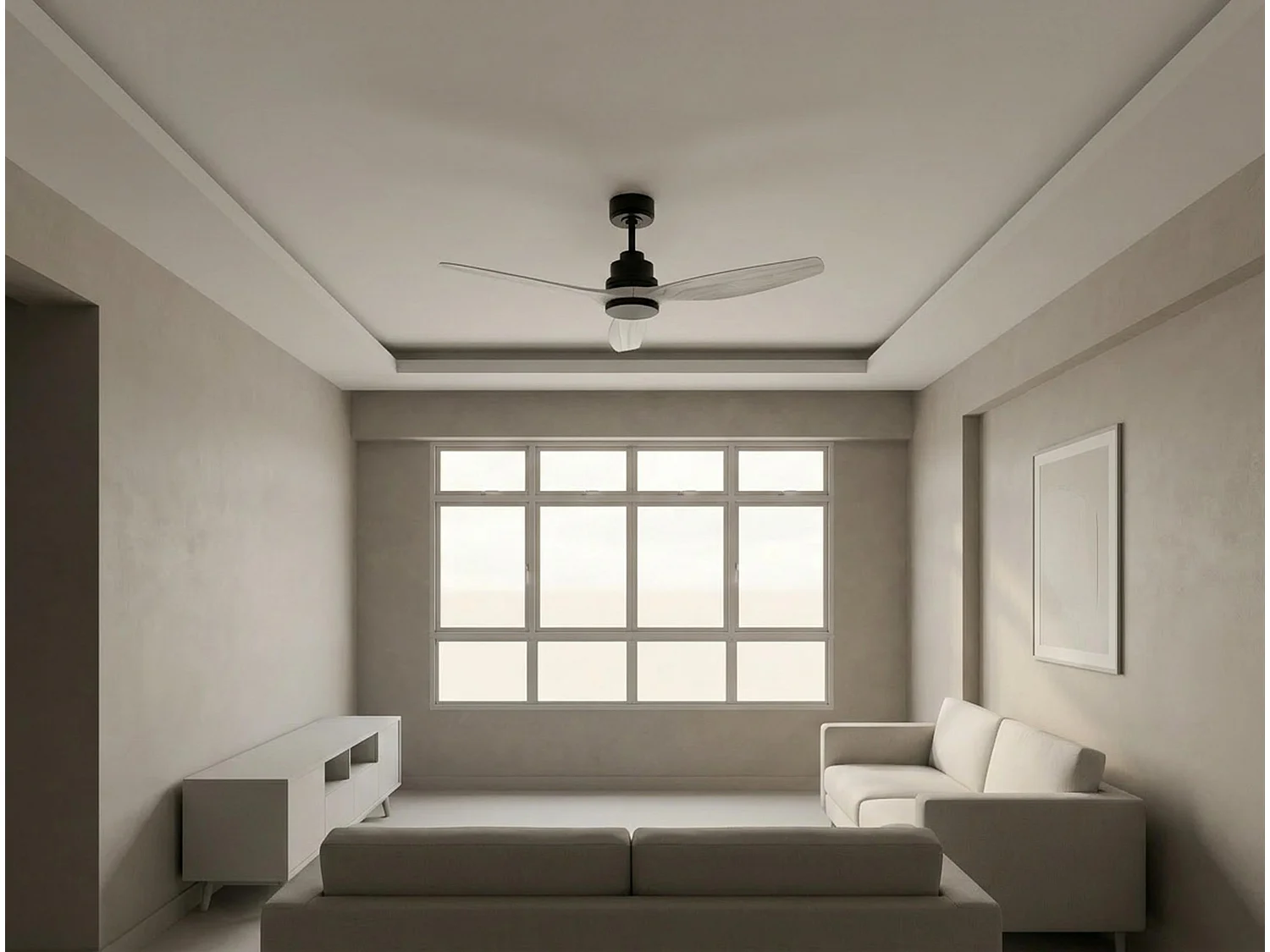 Ventilateur de plafond Réversible  Thermostat Wifi Moteur à courant continu Toits en pente Télécommande Hypersilence Mémoire Shopify Vendible (AUTOMATIQUE)