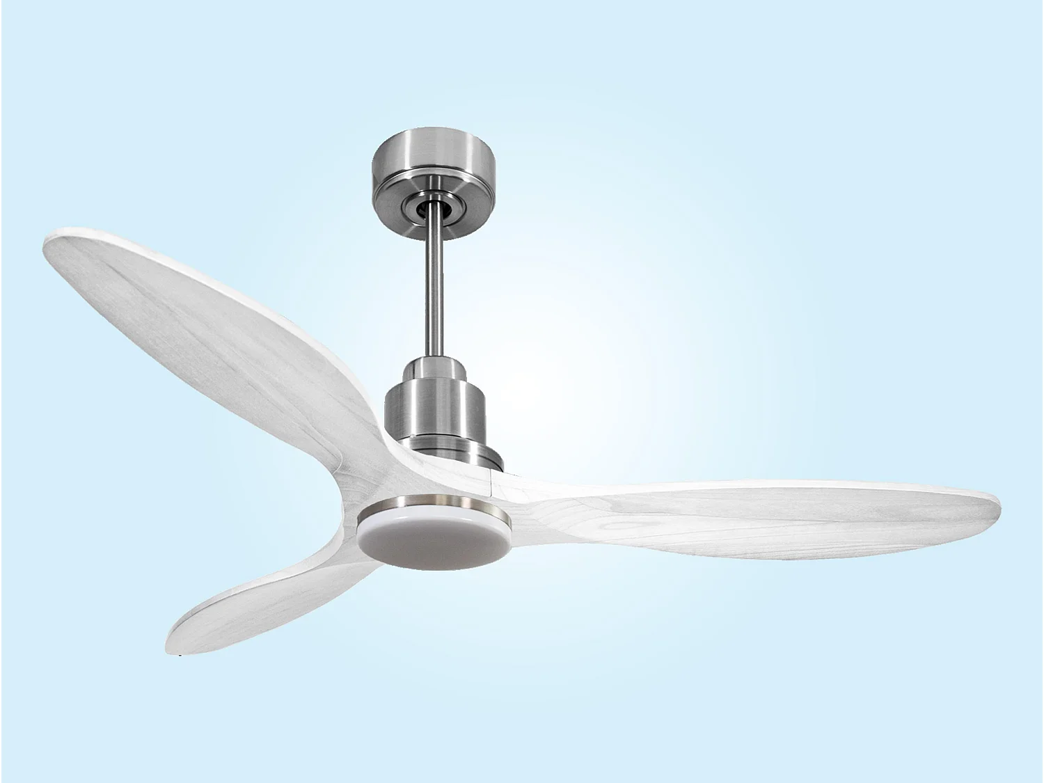 Ventilateur de plafond Réversible  Thermostat Dimmable Wifi Moteur à courant continu Toits en pente Télécommande Lumière à trois tons Hypersilence Mémoire