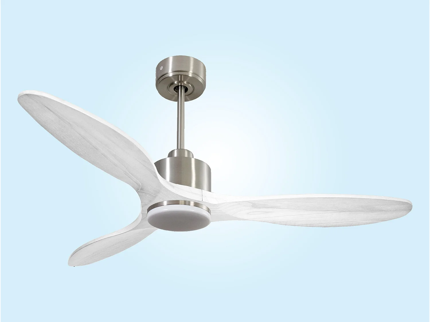 Ventilateur de plafond Réversible  Thermostat Dimmable Wifi Moteur à courant continu Toits en pente Télécommande Lumière à trois tons Hypersilence Mémoire
