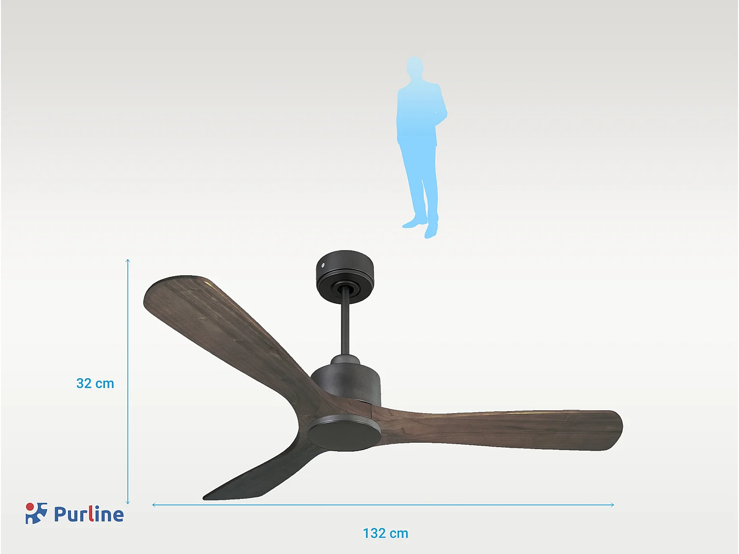 Ventilateur de plafond Réversible  Thermostat Wifi Moteur à courant continu Toits en pente Télécommande Hypersilence Mémoire