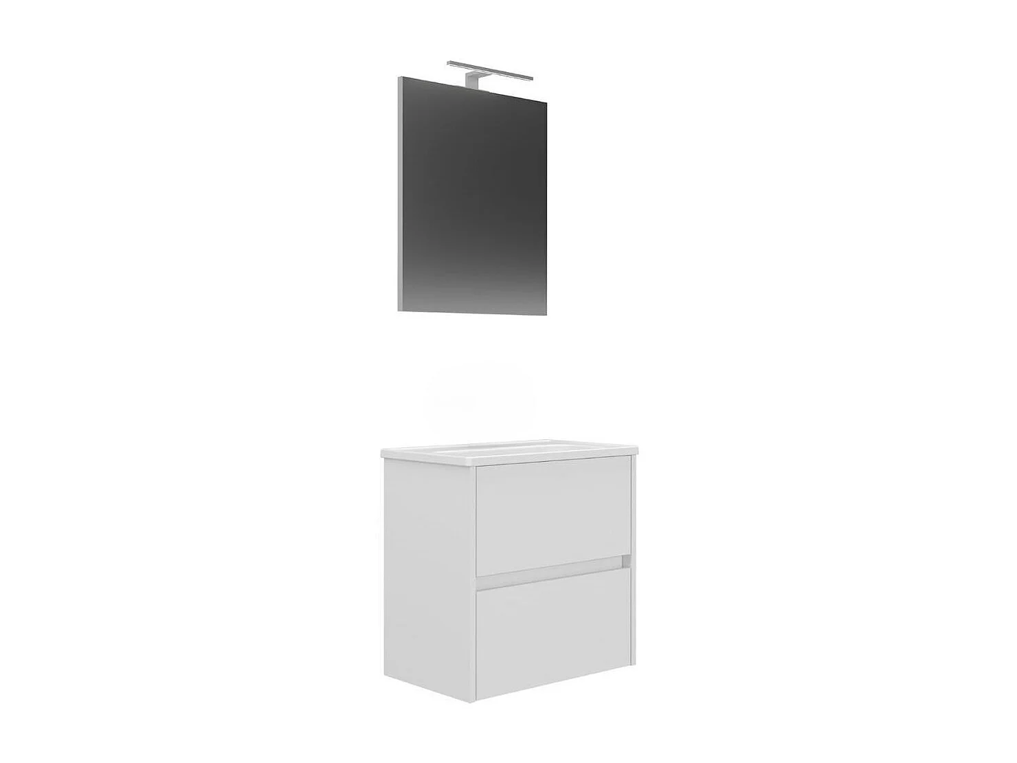 Mueble de baño Lova con lavabo y espejo blanco 60 cm