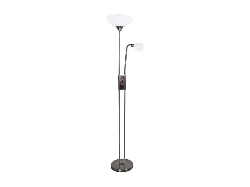 Lámpara de pie Milano Bel Air 40W con brazo orientable plata 178 cm