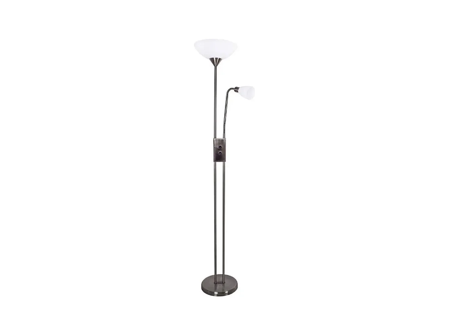 Lámpara de pie Milano Bel Air 40W con brazo orientable plata 178 cm