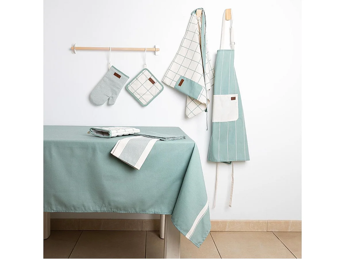 Mantel Okapi Due Vinthera algodón turquesa 145x145 cm