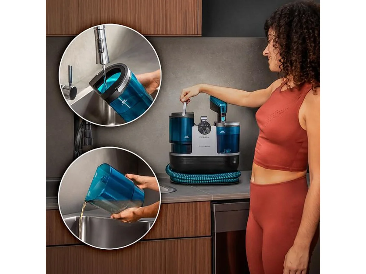 Aspirador de tapicerías Cecotec Conga 7000 Carpet&Spot Clean Steam XXL 1700W 2 depósitos gris/azul