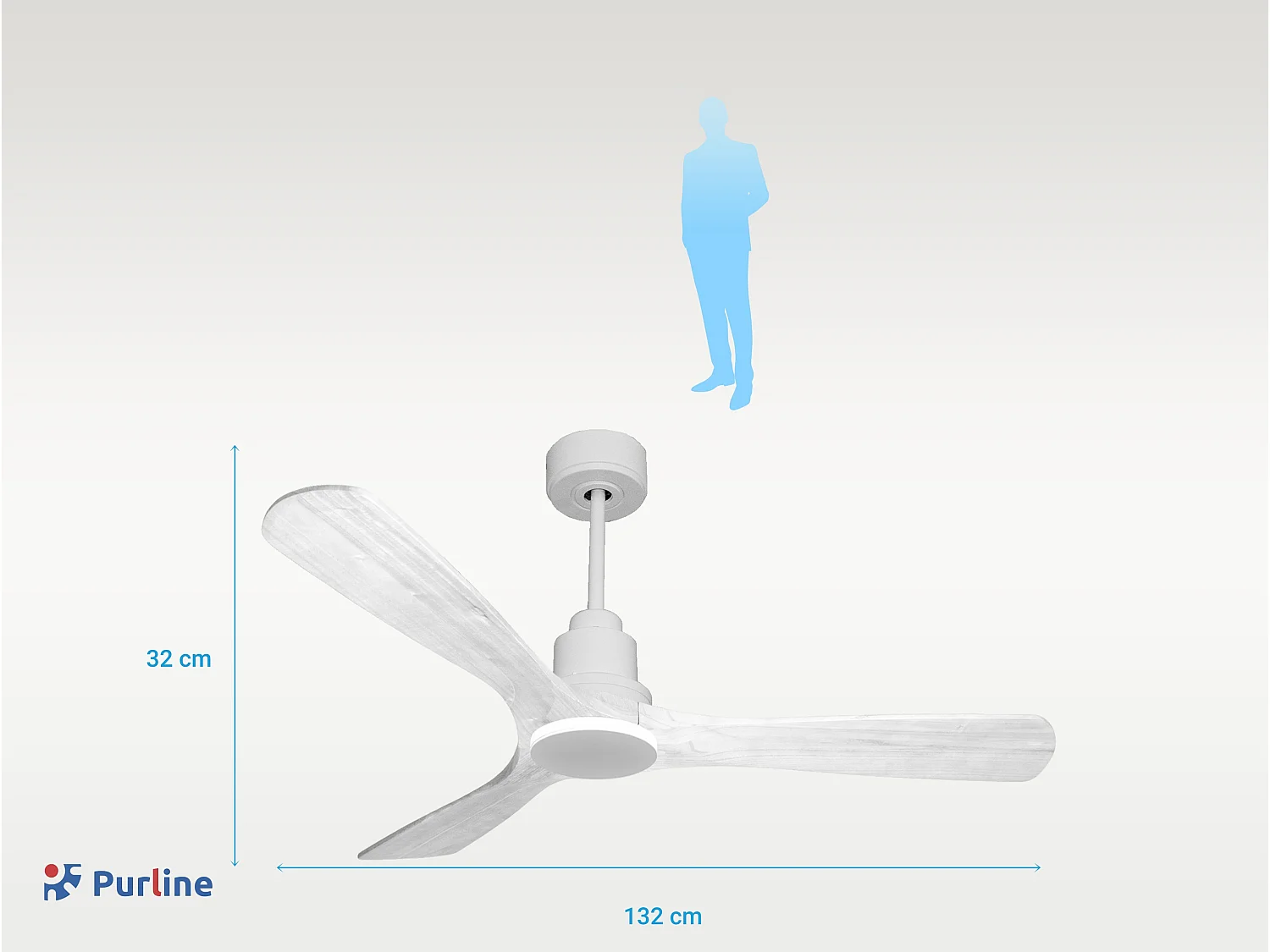 Ventilateur de plafond Réversible  Thermostat Wifi Moteur à courant continu Toits en pente Télécommande Hypersilence Mémoire Shopify Vendible (AUTOMATIQUE)