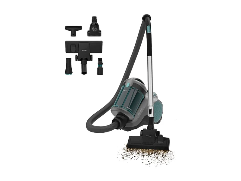 Aspirador Cecotec Conga Rockstar Cyclonic Powerbag 900W 2L gris/azul