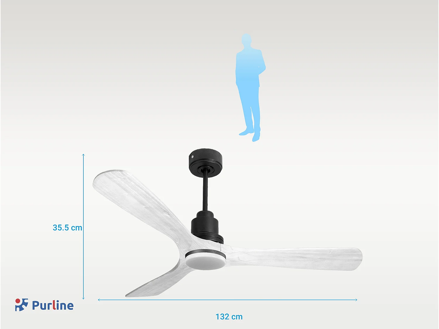 Ventilateur de plafond Réversible  Thermostat Dimmable Wifi Moteur à courant continu Toits en pente Télécommande Lumière à trois tons Hypersilence Mémoire
