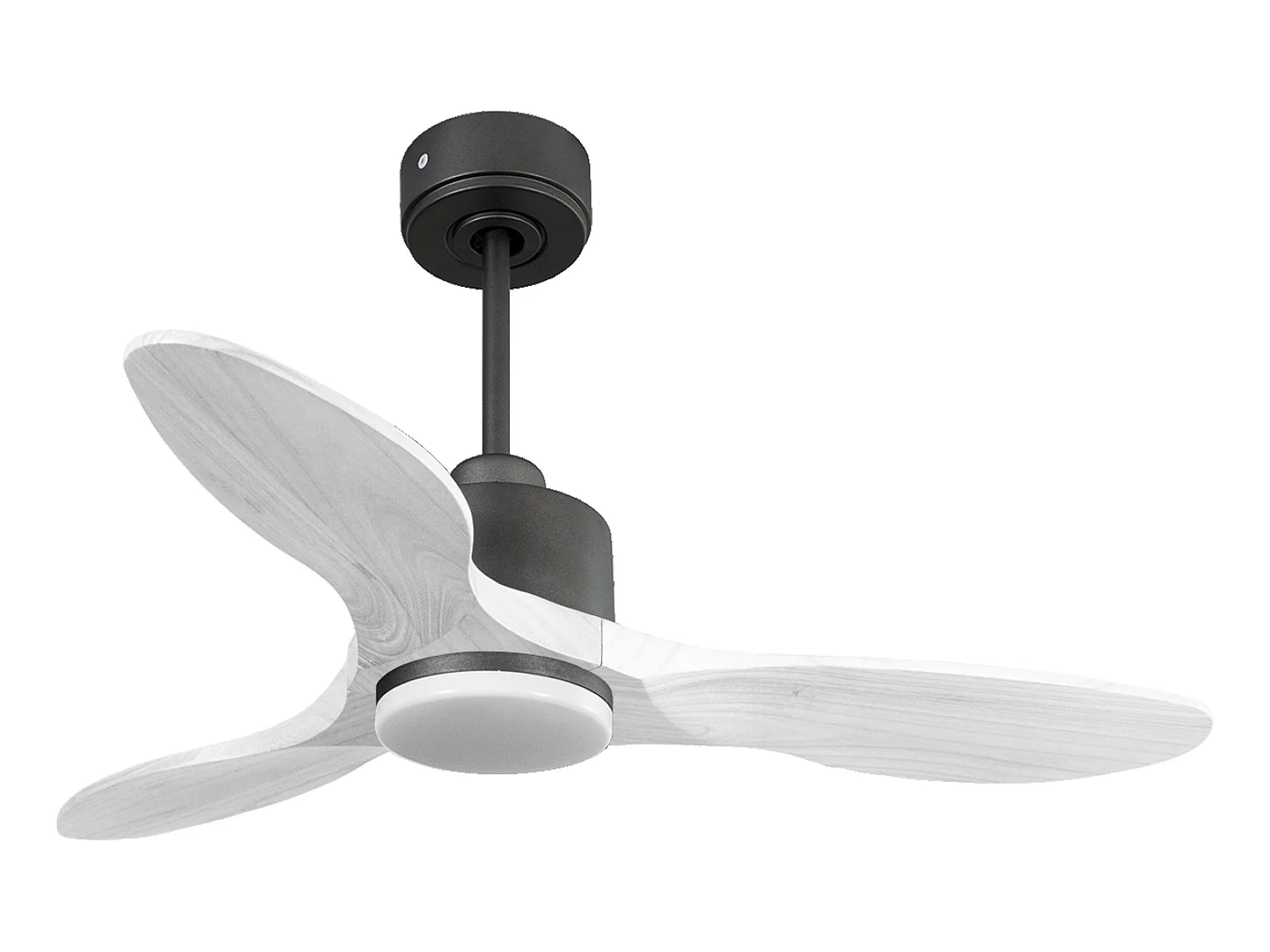Ventilateur de plafond Réversible  Thermostat Dimmable Wifi Moteur à courant continu Toits en pente Télécommande Lumière à trois tons Hypersilence Mémoire