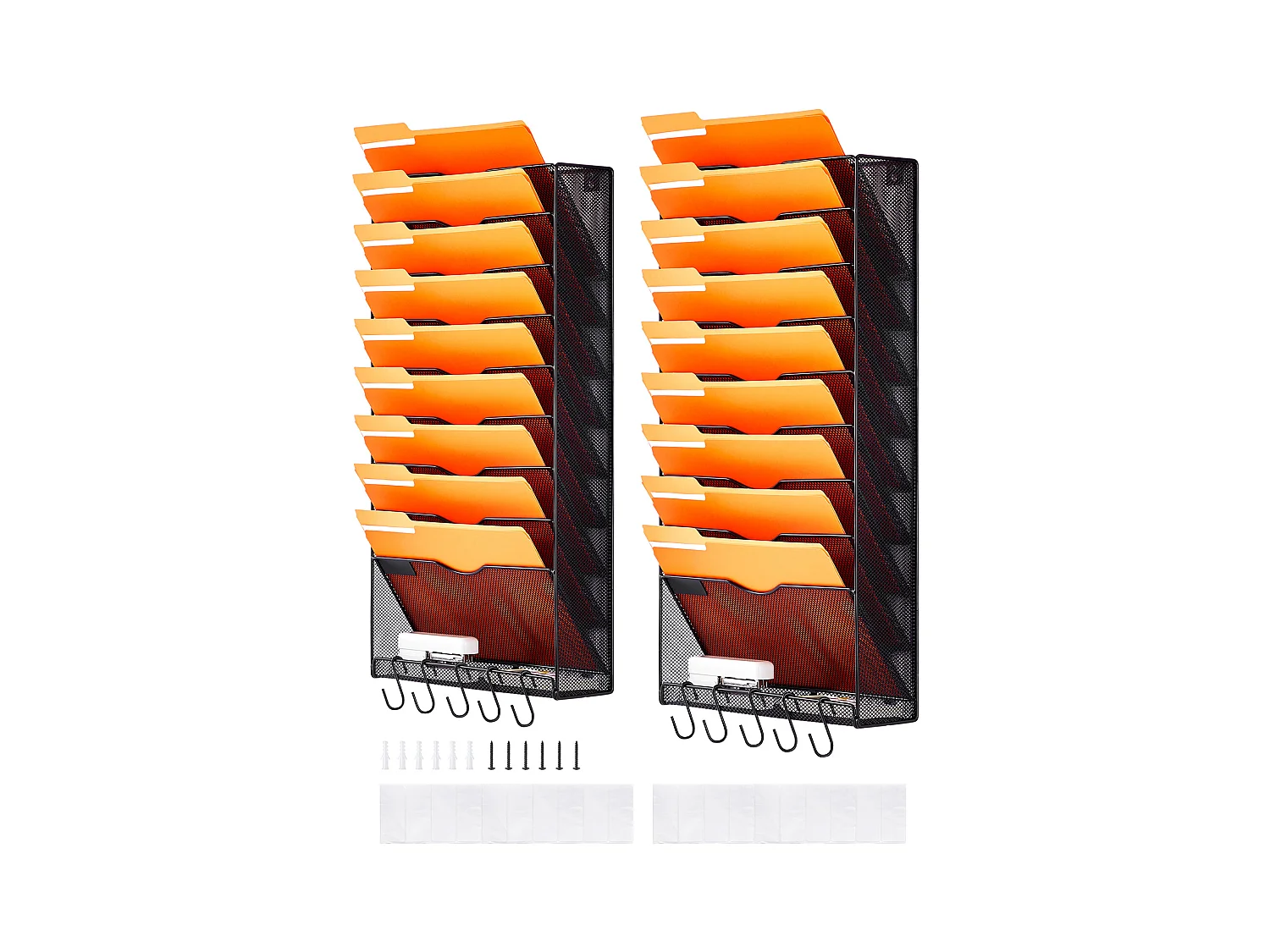 Wandsteun SucceBuy voor Nettenmapjes, 2 Stukken 10 Vakken voor Kantoor School, voor Documenten en Andere Kleine Voorwerpen