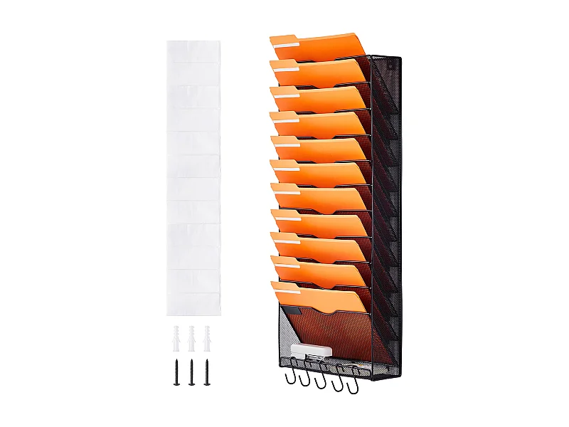 Support Mural SucceBuy pour Dossiers en Maille, 1 Pièce 12 Poches pour Bureau École