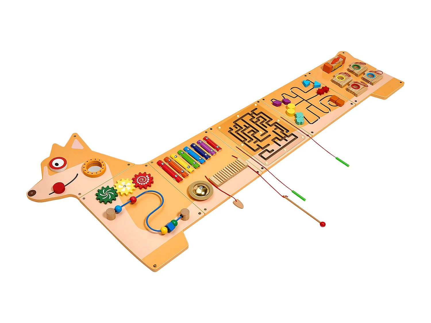 Parede de Atividades SucceBuy com Design de Cachorro – Tabuleiro de Jogo com 12 Jogos , Brinquedo de Parede Sensorial Montessori para Crianças 3-12 Anos