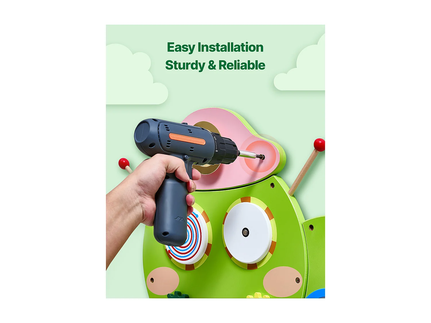 Painéis de Parede SucceBuy de Atividades Caterpillar com 12 Funções de Jogo Sensorial, Brinquedo Sensorial Montessori para Crianças 3-12 Anos