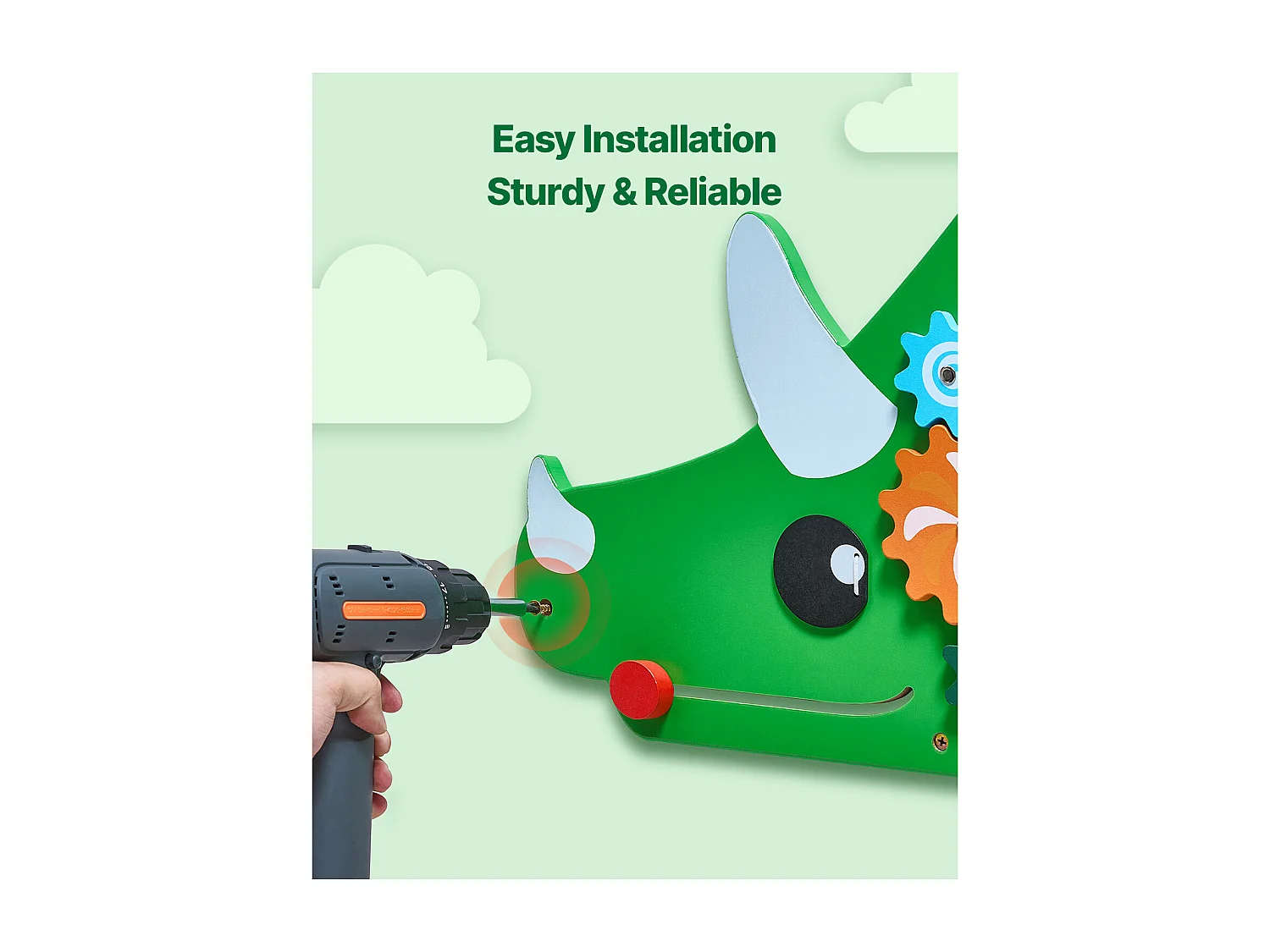 Mur d'Activités Sensorielles SucceBuy avec Motifs de Dinosaures et 11 Panneaux Passionnants