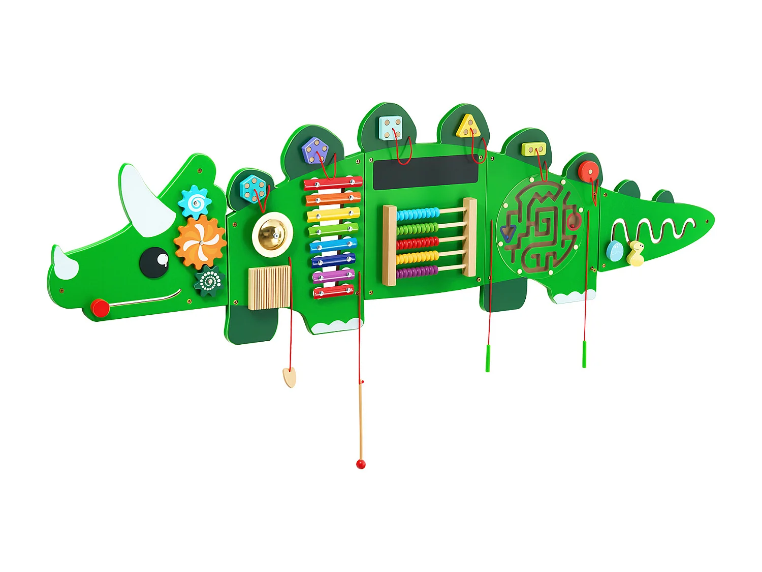 Mur d'Activités Sensorielles SucceBuy avec Motifs de Dinosaures et 11 Panneaux Passionnants