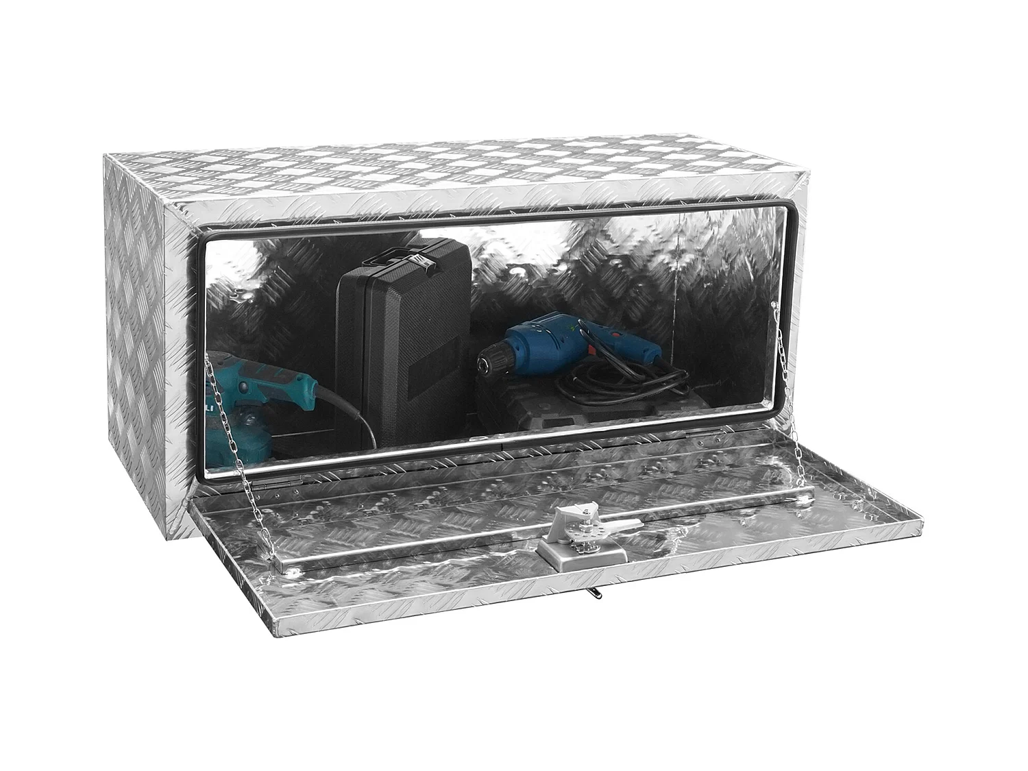 Werkzeugkiste SucceBuy, für Lastwagen Kofferraum Unterboden 91,4 x 35,5 x 40,5 cm Aus Aluminium