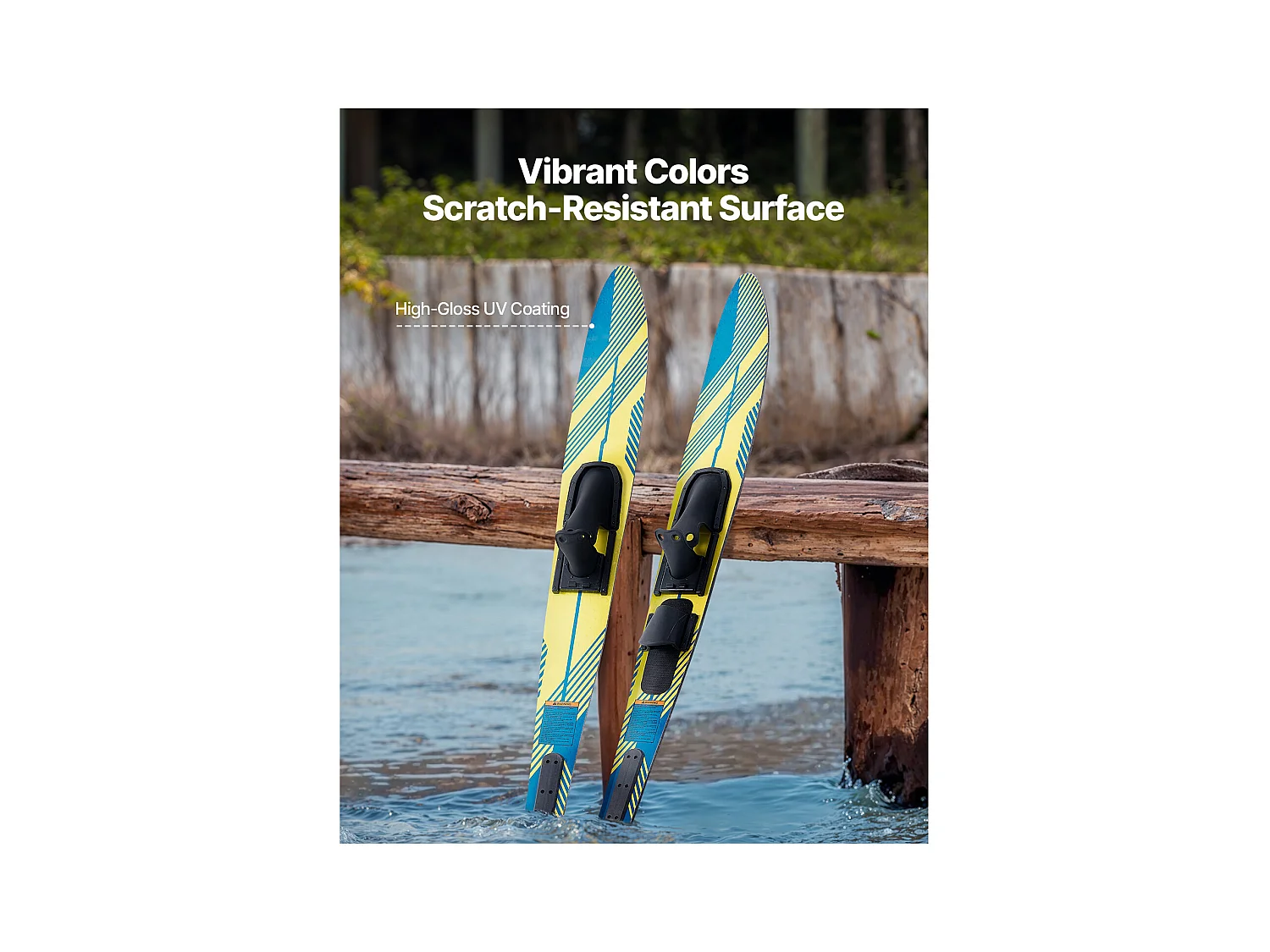 Combo Ski Nautique SucceBuy, 170,2 cm pour Adultes avec Fixations Réglables X-9 et Fermetures à Boucle