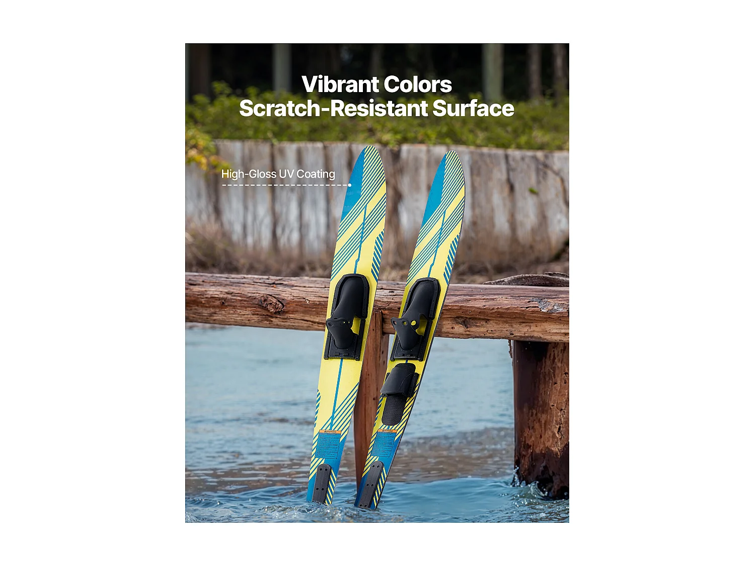 Combo Ski Nautique SucceBuy, 170,2 cm pour Adultes avec Fixations Réglables X-9 et Fermetures à Boucle