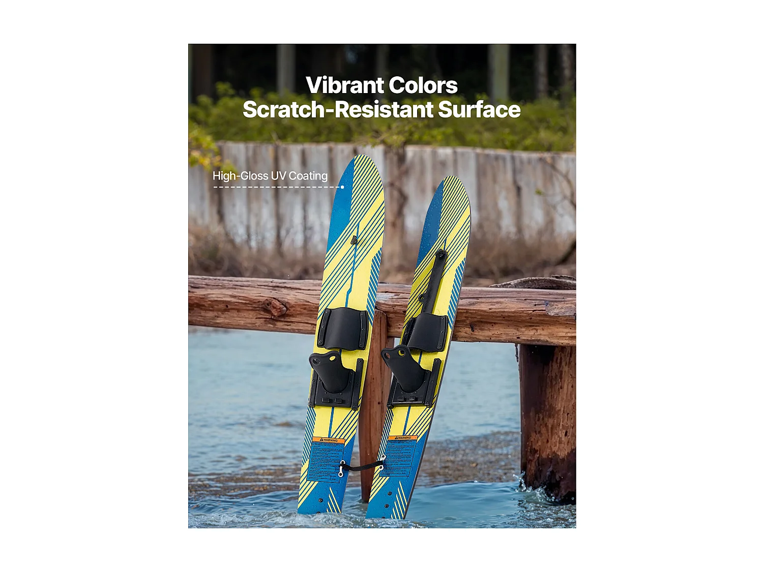 Combo Esqui Náutico SucceBuy, 116,8 cm para Adultos com Fixações Ajustáveis X-7 e Fechos com Fivela