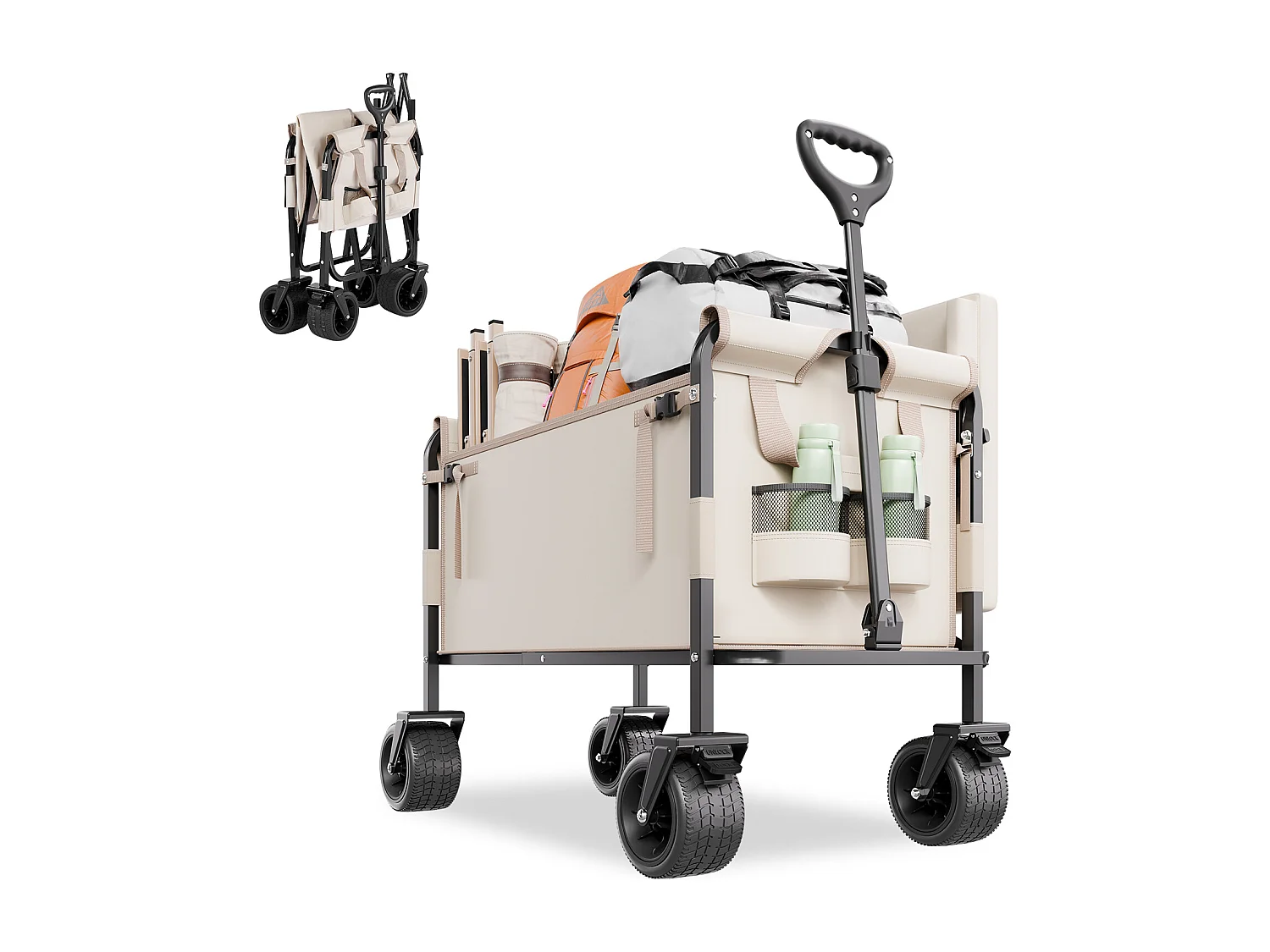 Chariot de Jardin Transport SucceBuy, Utilitaire Convertible en Banc, Charge 249,48 kg, 220 L