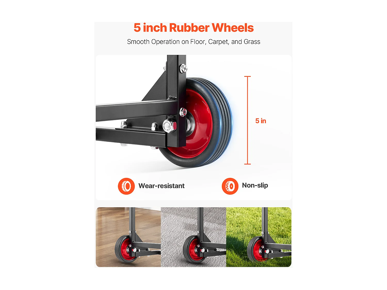 Chariot Support Porte Chaise Pliante SucceBuy, pour 10 Chaises, Charge 45kg à Pousser