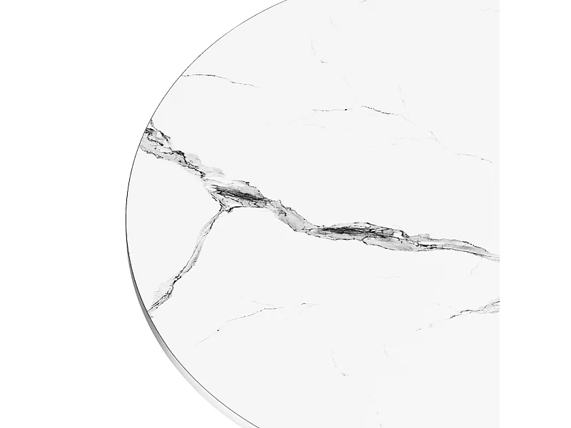 Lot de 2 Tables basses rondes - base de colonne romaine - placage marbre - Noir