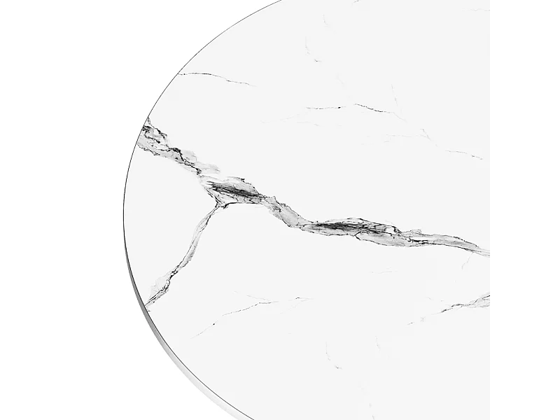 Lot de 2 Tables basses rondes - base de colonne romaine - placage marbre - Noir