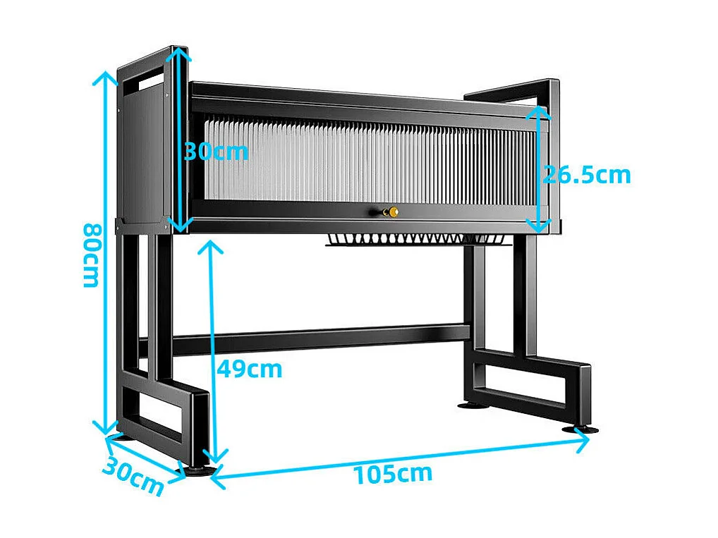 Geschirrspüler, 3 Ebenen, mit Tür, Schneidebrett-Halter, Tropfschale, 105x30x80cm