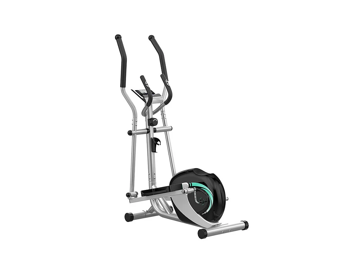 Vélo elliptique pour la Maison, crosstrainer shox avec écran LCD, 8 Niveaux Résistance, Max 120 kg, 98x49x150cm