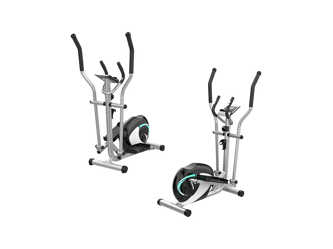 Vélo elliptique pour la Maison, crosstrainer shox avec écran LCD, 8 Niveaux Résistance, Max 120 kg, 98x49x150cm