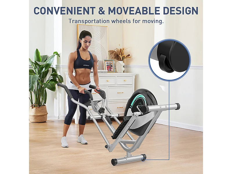 Vélo elliptique pour la Maison, crosstrainer shox avec écran LCD, 8 Niveaux Résistance, Max 120 kg, 98x49x150cm