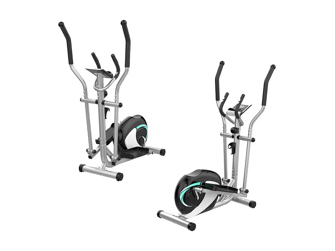 Vélo elliptique pour la Maison, crosstrainer shox avec écran LCD, 8 Niveaux Résistance, Max 120 kg, 98x49x150cm